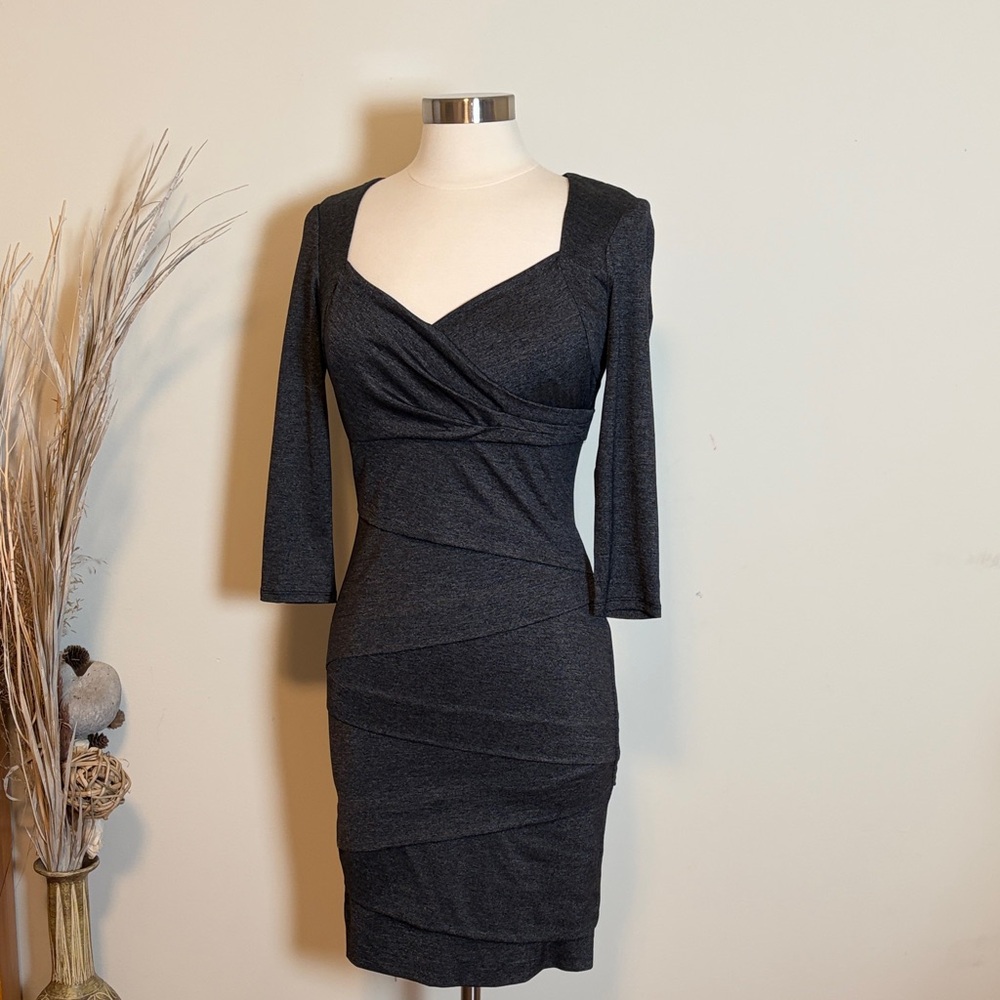 White House Black Market Dark Metallic Gray Dress